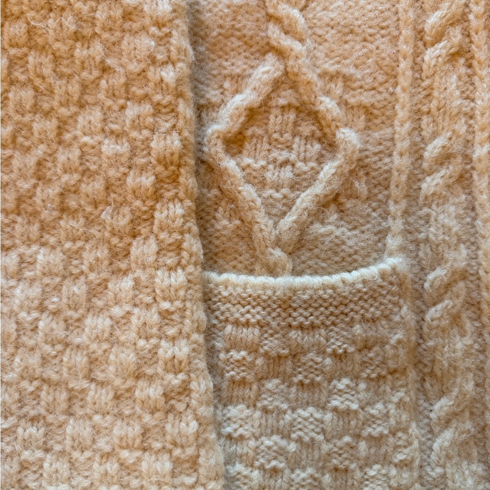Aran Crafts Ireland 100% Wool Fisherman Cable Knit Cardigan Sweater L - Picture 5 of 10